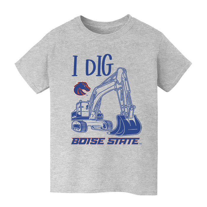 Boise State University Broncos Vive La Fete Excavator Heather Grey Cotton Short Sleeve Tee