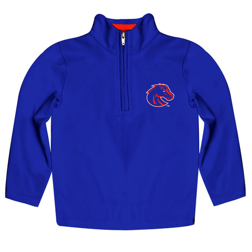Boise State Broncos Vive La Fete Logo and Mascot Name Womens Blue Quarter Zip Pullover