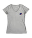 Boise State Broncos Hand Sketched Vive La Fete Impressions Artwork Grey Women Cotton Short Sleeve V-Neck Tshirt