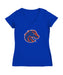 Boise State Broncos Women's V-neck Fitted Cotton T-Shirt Royal