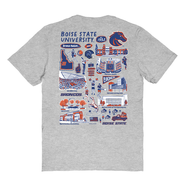 Boise State Broncos Vive La Fete Impressions Artwork Womens Cotton Tshirt - Vive La Fête - Online Apparel Store