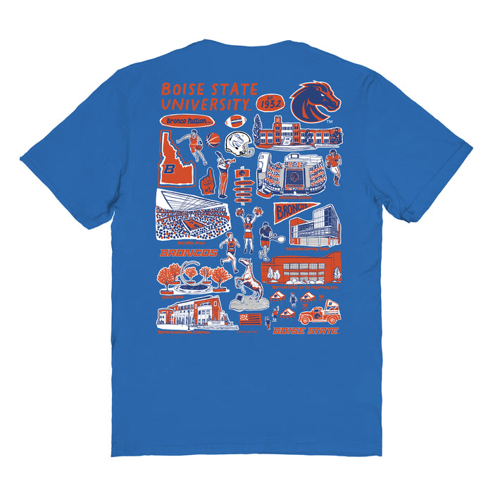 Boise State Broncos Vive La Fete Impressions Artwork Womens Cotton Tshirt - Vive La Fête - Online Apparel Store