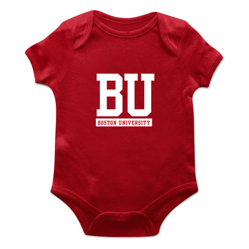 Boston University Cotton Short Sleeve Bodysuit Red
