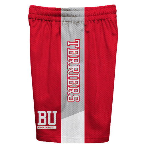 Boston Terriers Vive La Fete Game Day Red Stripes Boys Solid Gray Athletic Mesh Short - Vive La Fête - Online Apparel Store