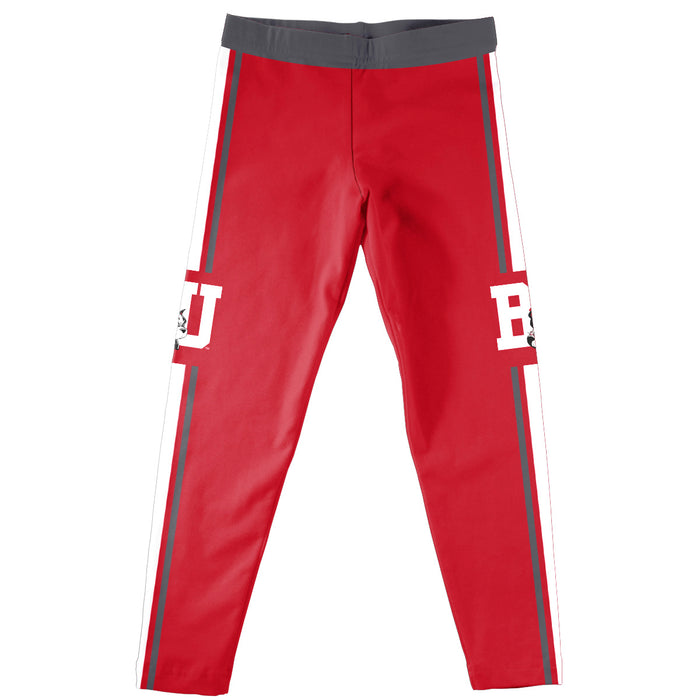 Boston University Vive La Fete Girls Game Day Black with Red Stripes Leggings Tights