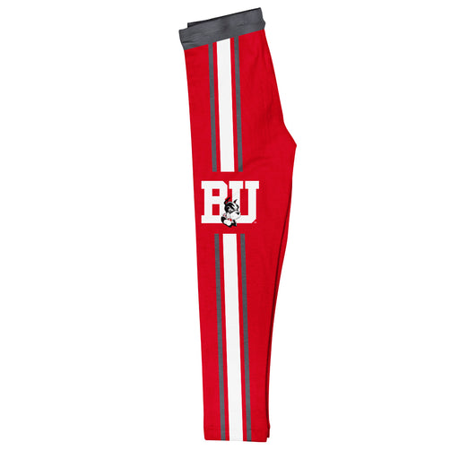 Boston University Vive La Fete Girls Game Day Black with Red Stripes Leggings Tights - Vive La Fête - Online Apparel Store