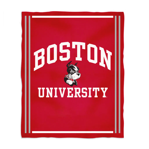 Boston University Vive La Fete Kids Game Day Red Plush Soft Minky Blanket 36 x 48 Mascot