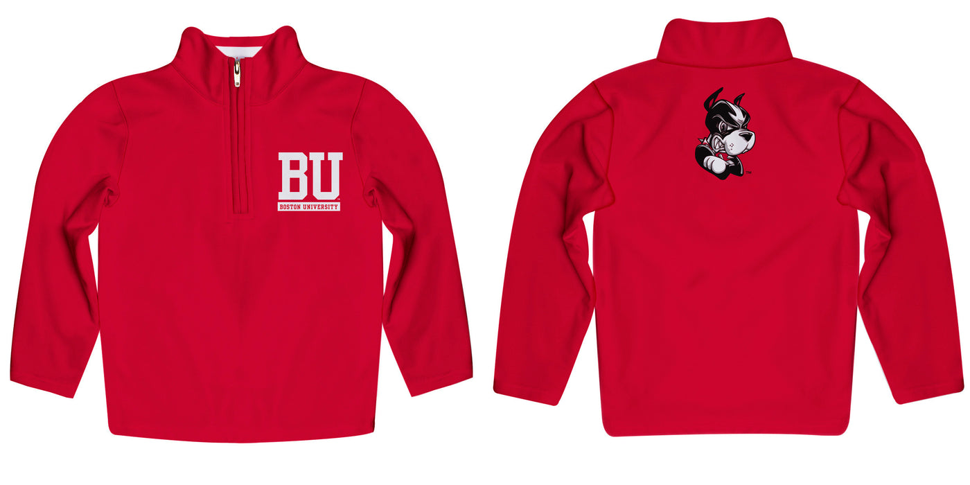 Boston University Vive La Fete Game Day Solid Red Quarter Zip Pullover Sleeves - Vive La Fête - Online Apparel Store