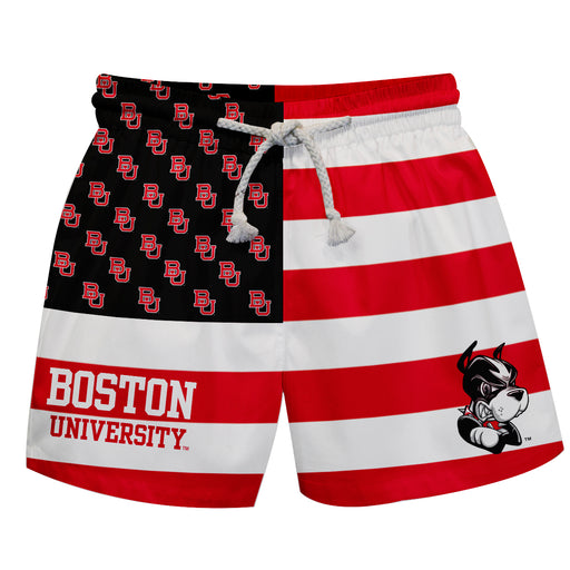 Boston University Vive La Fete Game Day Red Flag Swimtrunks V1