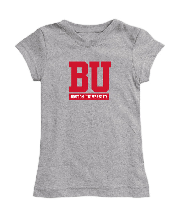 Boston University Girl´s Fitted Cotton T-shirt Grey