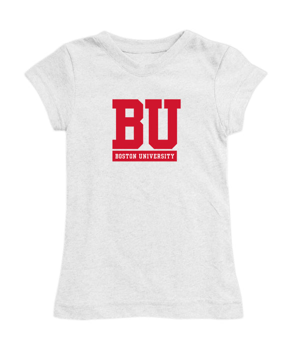 Boston University Girl´s Fitted Cotton T-shirt White