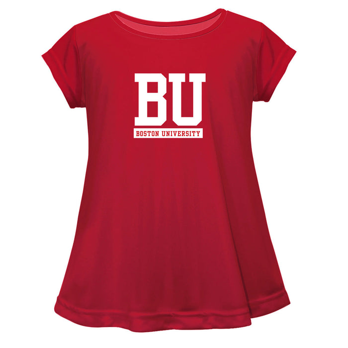 Boston University Short Sleeve Youth Cotton Top Red