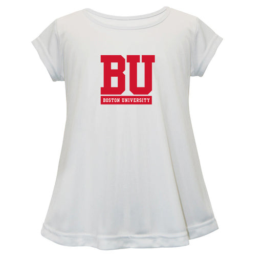 Boston University Short Sleeve Youth Cotton Top White
