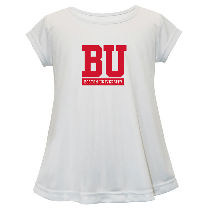 Boston University Short Sleeve Youth Cotton Top White