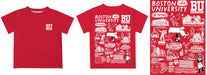 Boston University Terriers Hand Sketched Vive La Fete Impressions Artwork Boys Red Short Sleeve Tee Shirt - Vive La Fête - Online Apparel Store