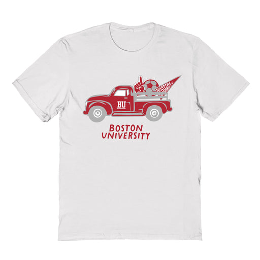 Boston University Hand Sketched Vive La Fete Impressions Truck Kids White Cotton T-shirt