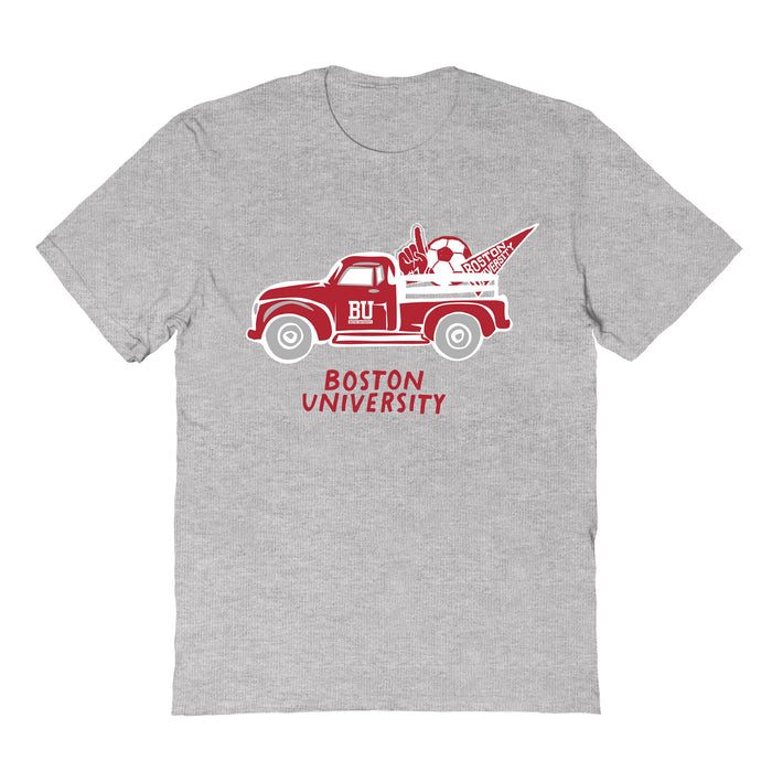 Boston University Hand Sketched Vive La Fete Impressions Truck Kids Grey Cotton T-shirt