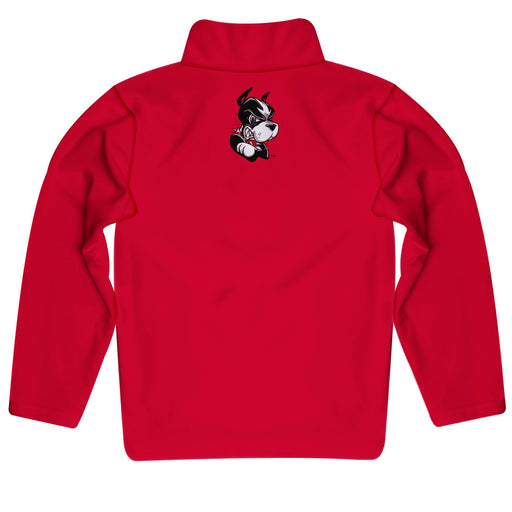 Boston Terriers BU Vive La Fete Logo and Mascot Name Womens Red Quarter Zip Pullover - Vive La Fête - Online Apparel Store