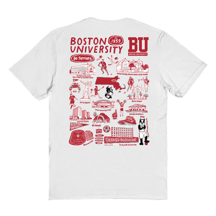 Boston University Vive La Fete Impressions Artwork Womens Cotton Tshirt - Vive La Fête - Online Apparel Store