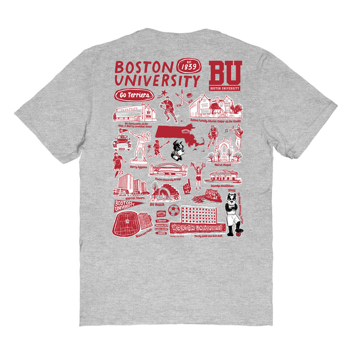 Boston University Vive La Fete Impressions Artwork Womens Cotton Tshirt - Vive La Fête - Online Apparel Store