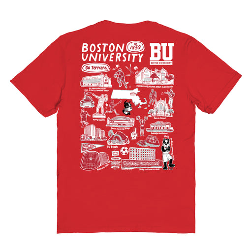 Boston University Vive La Fete Impressions Artwork Womens Cotton Tshirt - Vive La Fête - Online Apparel Store