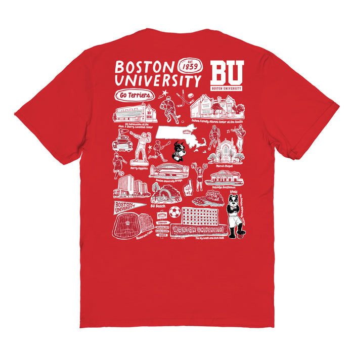 Boston University Vive La Fete Impressions Artwork Womens Cotton Tshirt - Vive La Fête - Online Apparel Store