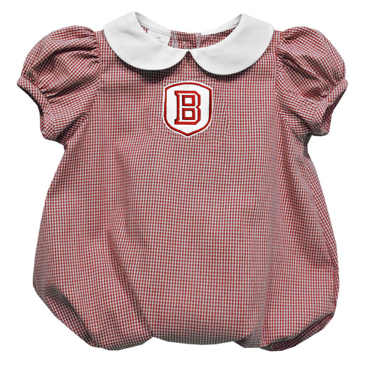 Bradley University Braves Embroidered Red Cardinal Girls Baby Bubble Short Sleeve