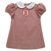 Bradley University Braves Embroidered Red Cardinal Gingham Short Sleeve A Line Dress - Vive La Fête - Online Apparel Store