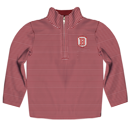 Bradley University Braves Embroidered Kids Red Cardinal Stripes Quarter Zip Pullover - Vive La Fête - Online Apparel Store