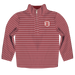 Bradley University Braves Embroidered Kids Red Cardinal Stripes Quarter Zip Pullover - Vive La Fête - Online Apparel Store