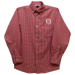 Bradley University Braves Embroidered Red Gingham Long Sleeve Button Down - Vive La Fête - Online Apparel Store