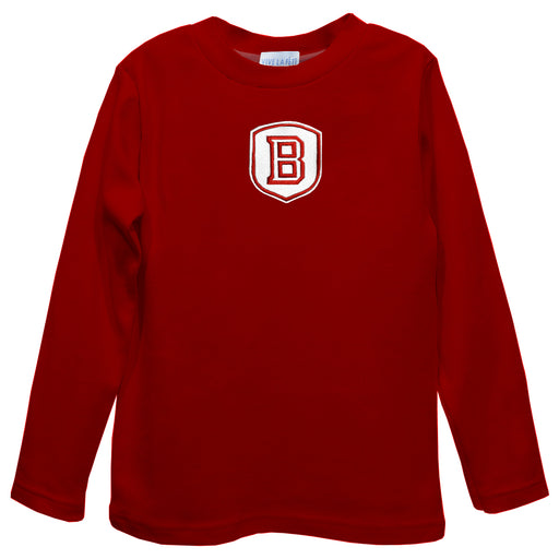 Bradley University Braves Embroidered Red Long Sleeve Boys Tee Shirt - Vive La Fête - Online Apparel Store