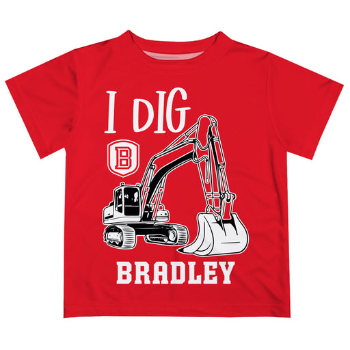 Bradley University Braves Vive La Fete Excavator Boys Game Day Red Short Sleeve Tee