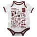 Brown University Bears Hand Sketched Vive La Fete Impressions Artwork Infant White Short Sleeve Onesie Bodysuit