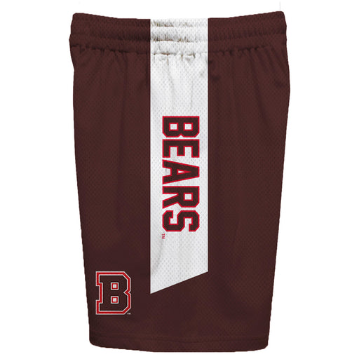 Brown Bears Vive La Fete Game Day Brown Stripes Boys Solid White Athletic Mesh Short - Vive La Fête - Online Apparel Store