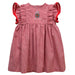 Brown University Bears Embroidered Cardinal Red Gingham Ruffle Dress