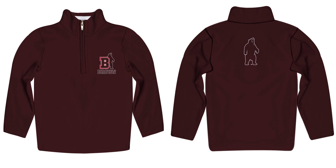 Brown University Bears Vive La Fete Game Day Solid Brown Quarter Zip Pullover Sleeves - Vive La Fête - Online Apparel Store