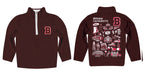 Brown University Bears Hand Sketched Vive La Fete Impressions Artwork  Brown Boys Quarter Zip Pullover V1 - Vive La Fête - Online Apparel Store