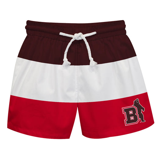 Brown University Bears Vive La Fete Brown Stripes Swimtrunks V1