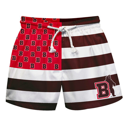 Brown University Bears Vive La Fete Game Day Brown Flag Swimtrunks V1