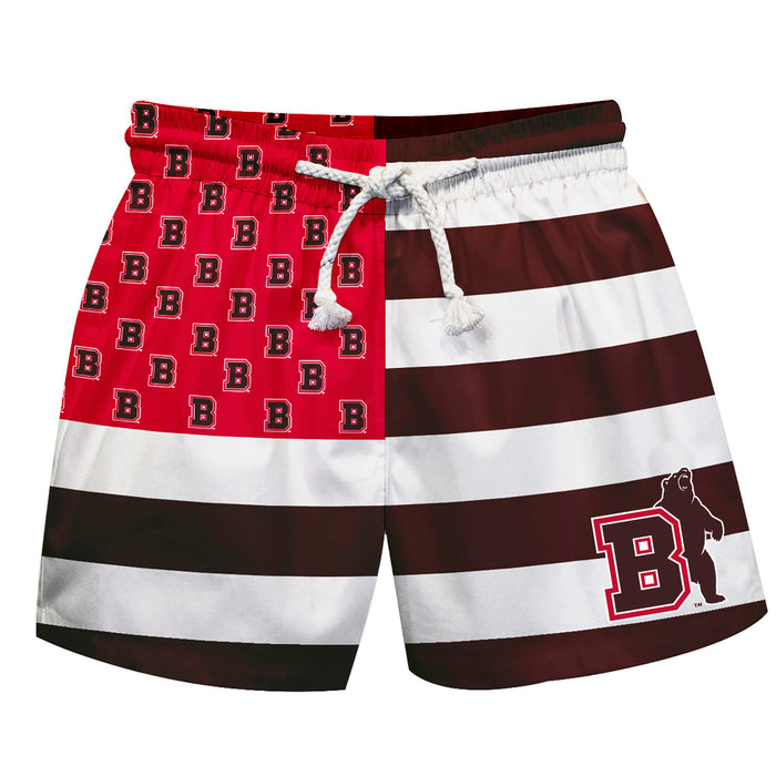 Brown University Bears Vive La Fete Game Day Brown Flag Swimtrunks V1