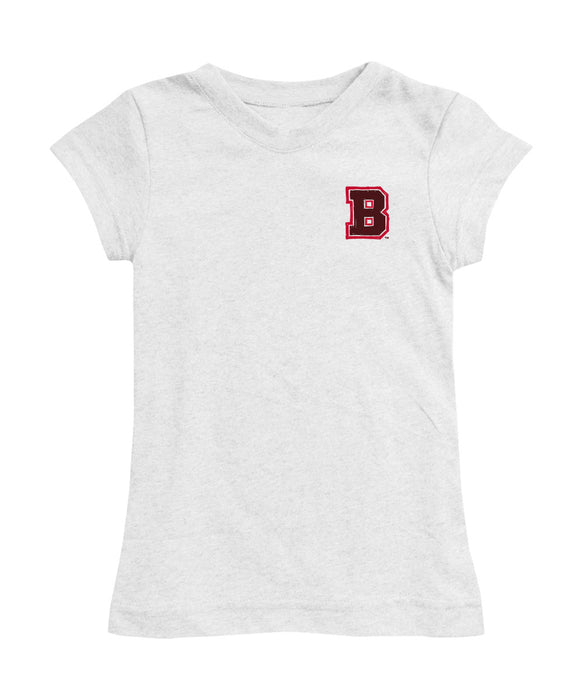 Brown University Bears Hand Sketched Vive La Fete Impressions Artwork White Girls Cotton Short Sleeve Tee