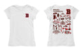 Brown University Bears Hand Sketched Vive La Fete Impressions Artwork White Girls Cotton Short Sleeve Tee - Vive La Fête - Online Apparel Store