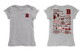 Brown University Bears Hand Sketched Vive La Fete Impressions Artwork Grey Girls Cotton Short Sleeve Tee - Vive La Fête - Online Apparel Store