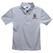 Brown University Bears Embroidered Gray Stripes Short Sleeve Polo Box Shirt