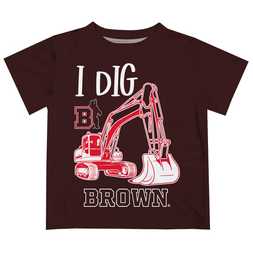 Brown University Bears Vive La Fete Excavator Boys Game Day Brown Short Sleeve Tee