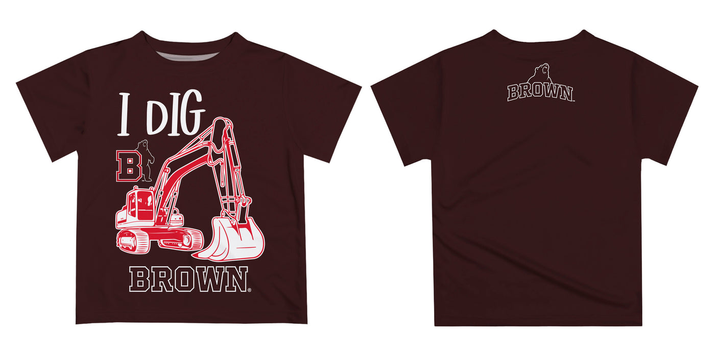 Brown University Bears Vive La Fete Excavator Boys Game Day Brown Short Sleeve Tee - Vive La Fête - Online Apparel Store