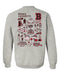 Brown University Bears Hand Sketched Artwork Gray Crewneck Sweatshirt for Women - Vive La Fête - Online Apparel Store