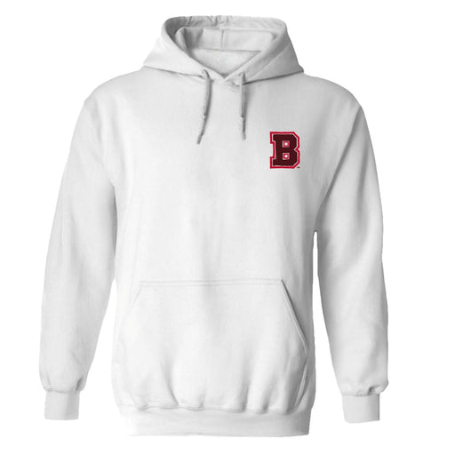 Brown University Bears Hand Sketched Vive La Fete Impressions Artwork White Cotton Fleece Long Sleeve Hoodie