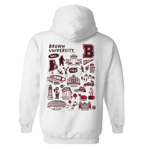 Brown University Bears Hand Sketched Artwork Cotton Fleece Women Hoodie - Vive La Fête - Online Apparel Store